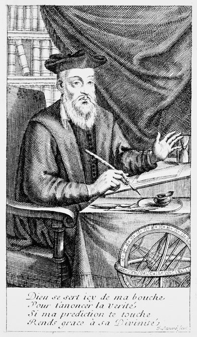 Nostradamus écrivant ses prophéties - Jean Sauvé